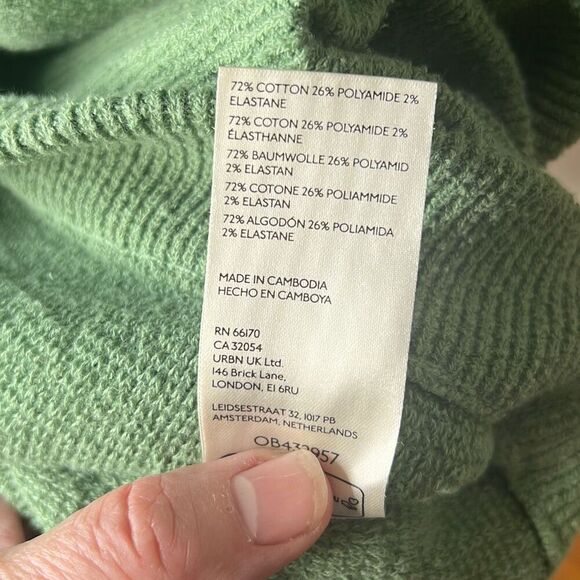 Free People Ottoman Slouchy Tunic Sweater Dress in Green Size Large - Picture 4 of 10